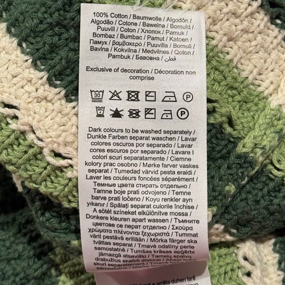 Vila Dress Crochet Knit Cottage Coquette Boho Retro Midi Stripe Green Size 18/20 - Picture 4 of 7